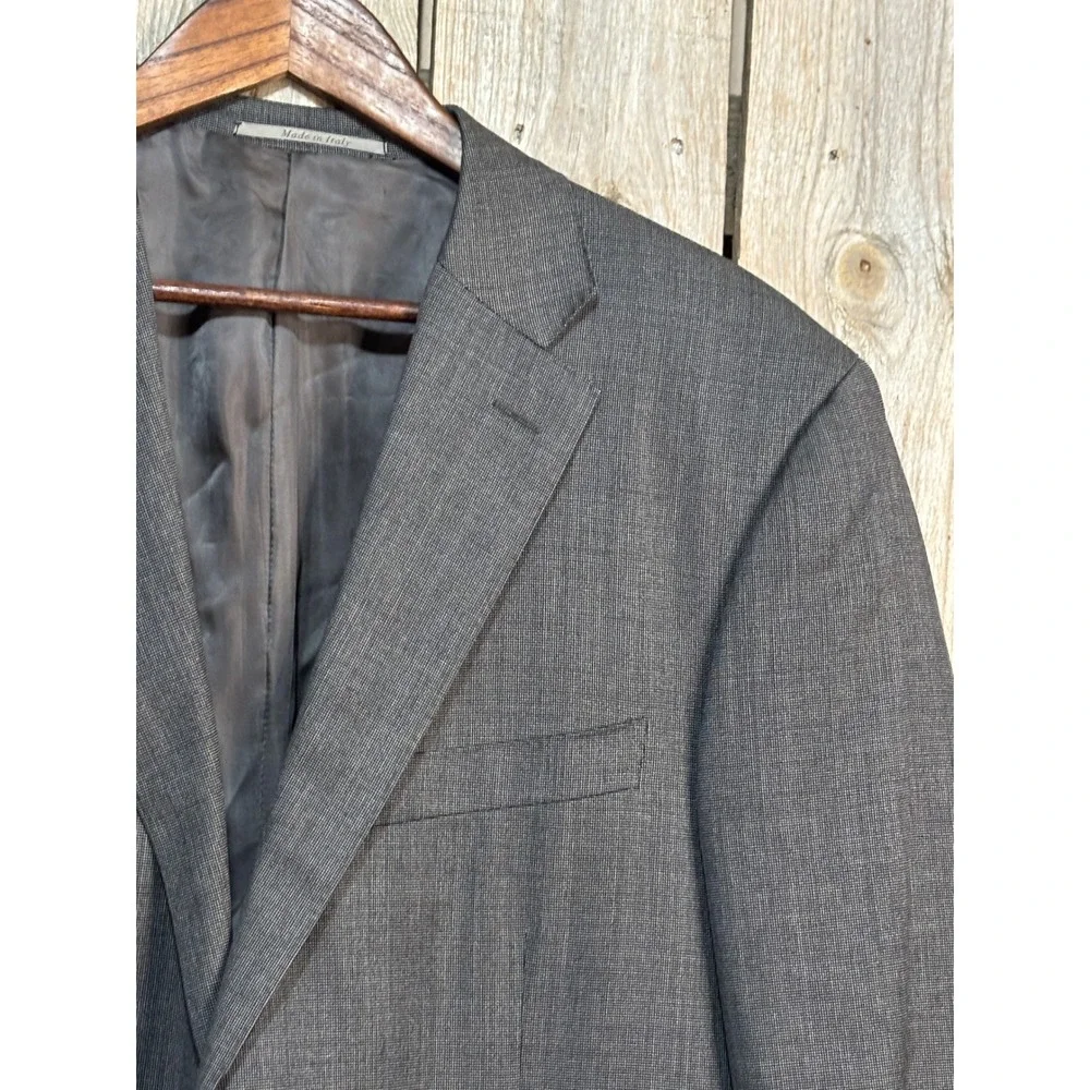 Canali Mens Grey Micro Pattern Two‎ Button Suit Jacket Blazer Made in Italy